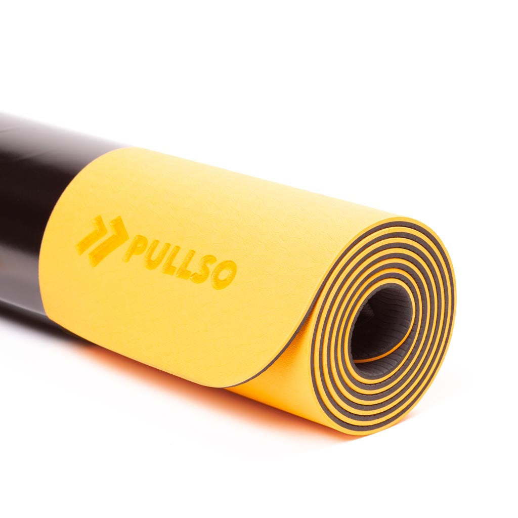 Mat de Yoga TPE 6mm Cafe/Naranjo Pullso Fitness