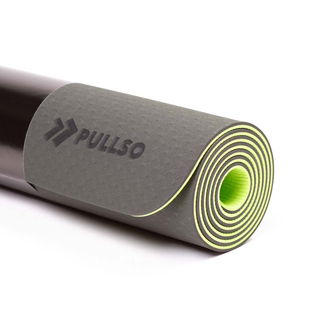 Mat de Yoga TPE 6mm Verde/Negro Pullso Fitness